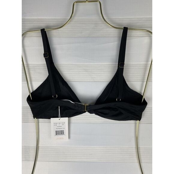 ANDIE SWIM The Santorini Knot Front Bikini Top in Black Size Small - Picture 6 of 7